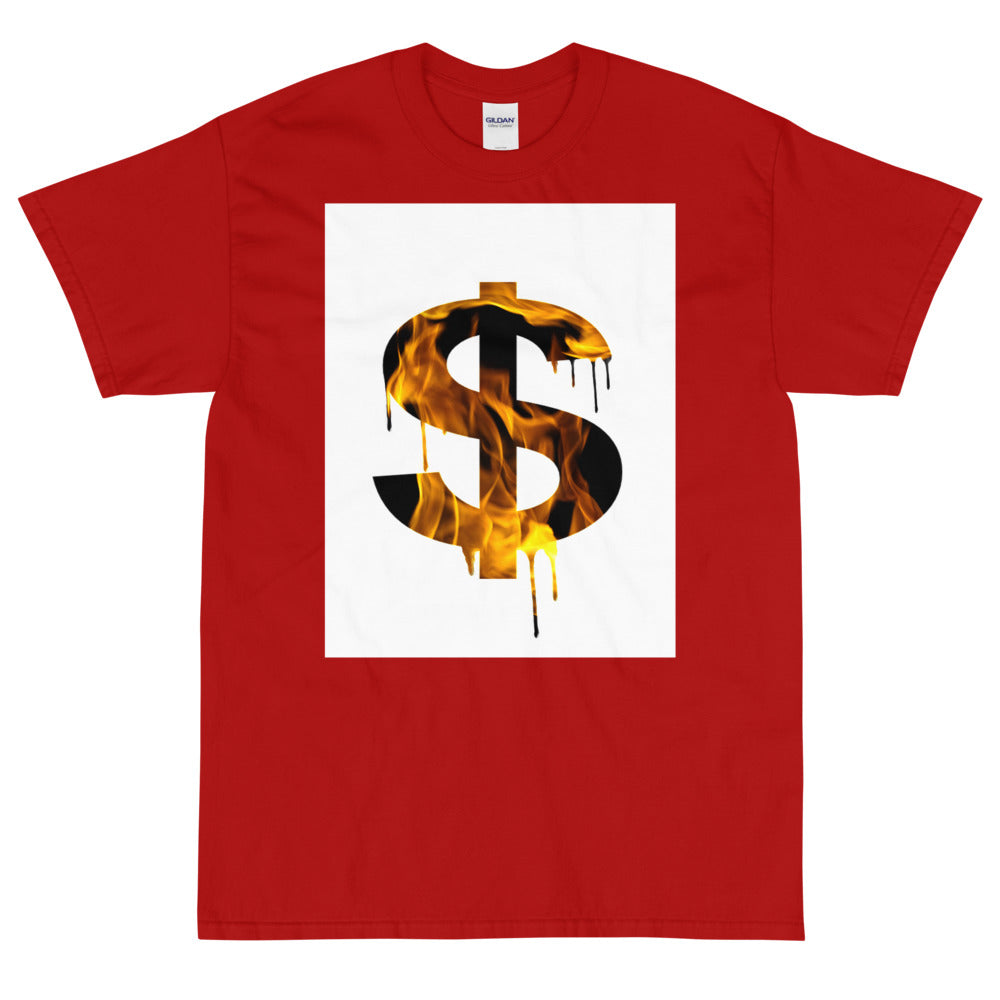 Burning Dollar Short Sleeve T-Shirt