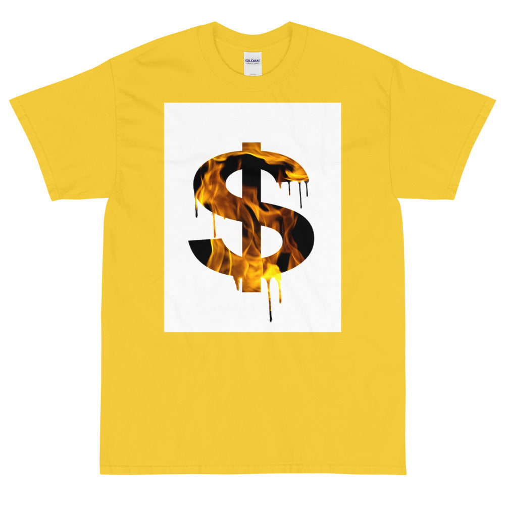 Burning Dollar Short Sleeve T-Shirt