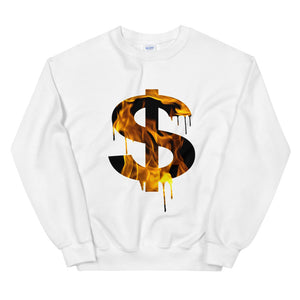 Burning Dollar Unisex Sweatshirt.